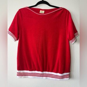 Vintage Sears Classic Red terry cloth Crewneck Top